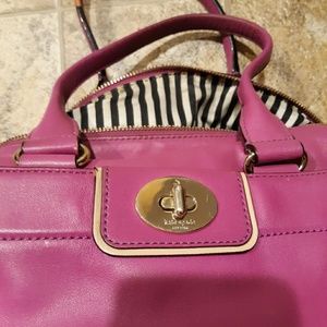 Kate Spade Fuchsia Leather Satchel Bag.